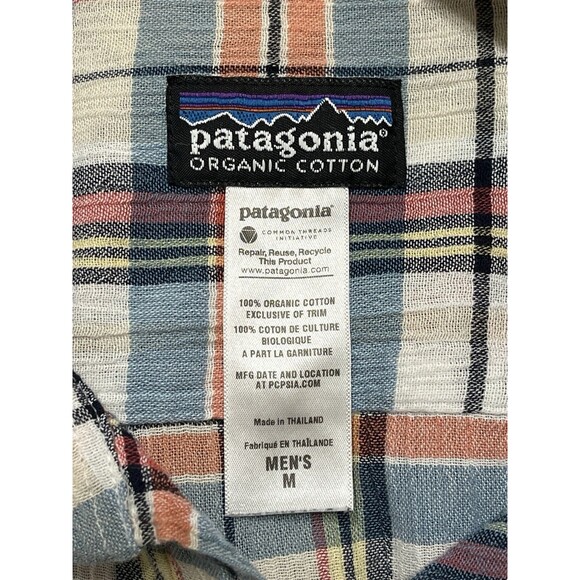 Patagonia Men’s Organic Cotton Plaid Button Front Shirt Med Long Sleeve Grunge - Picture 10 of 12